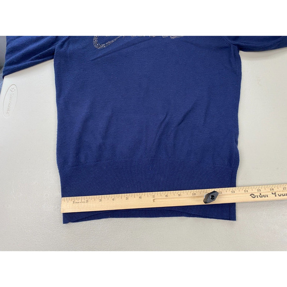 WHBM Cashmere Blend Sweater Womens Small Cheers Bling Holiday Christmas Party - Picture 10 of 16